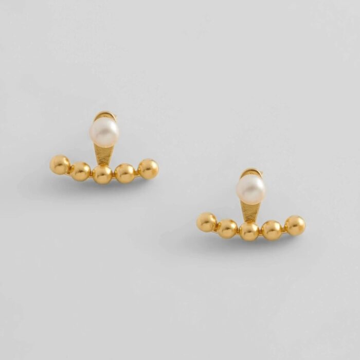 Ear jacket _ pearl earrings