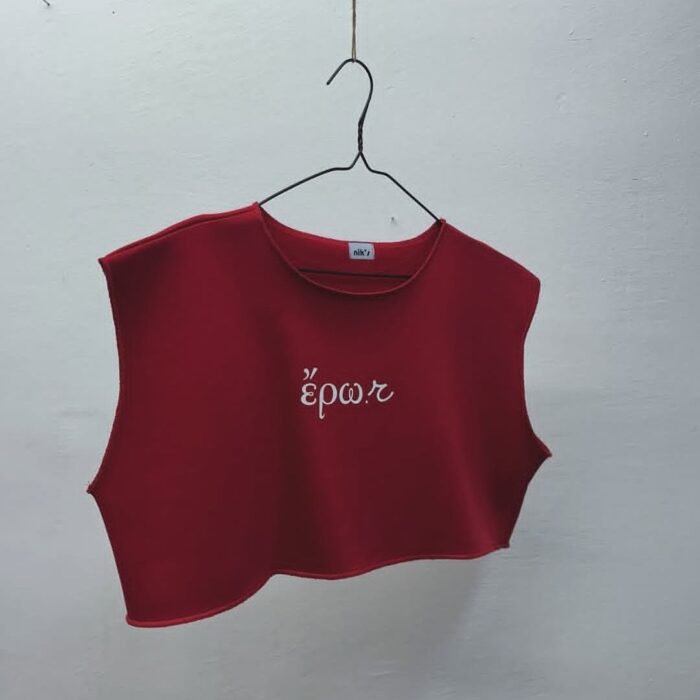 Ερωr _ crop top red sleeveless