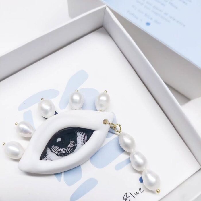 ΤΟ ΜΑΤΙ _  καρφίτσα με φυσικές πέρλες