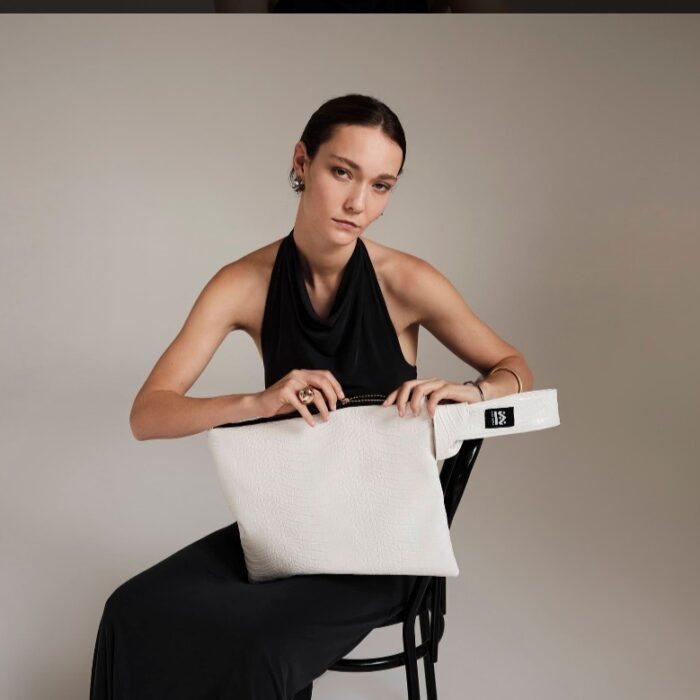 White croco _ Long L eco leather