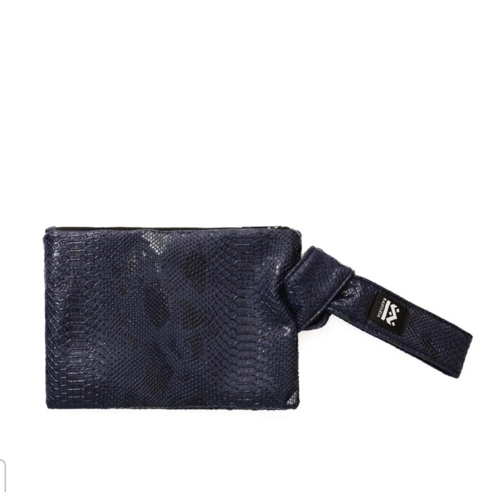 Blue croco_ block L handbag