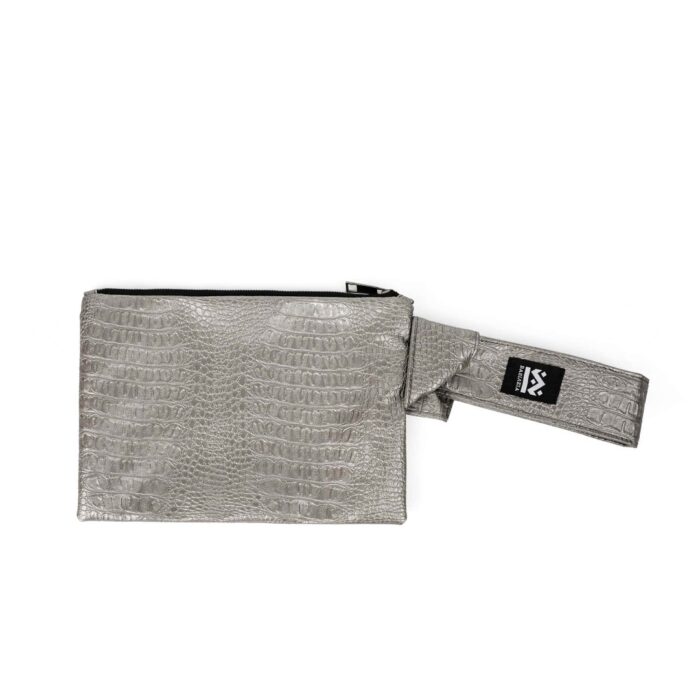 Silver mat Croco _ τσάντα χειρός