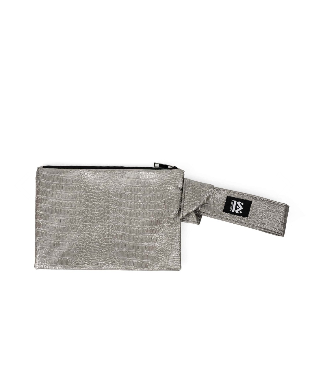 Silver mat Croco _ τσάντα χειρός